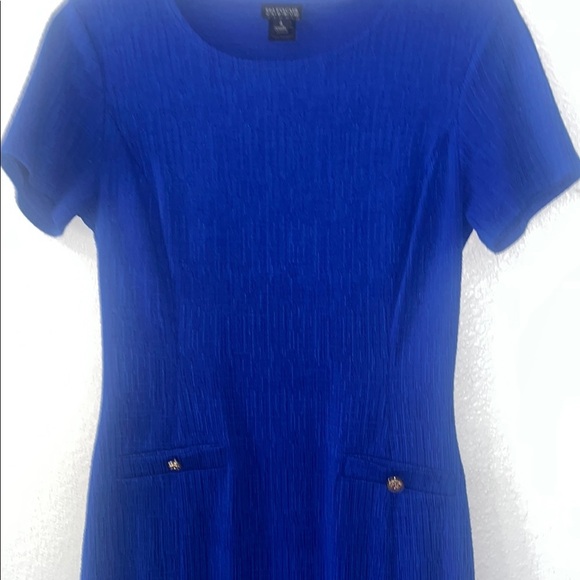 Royal Blue Mini Sheath Dress with Short Sleeves for Casual Occasions - Picture 4 of 4
